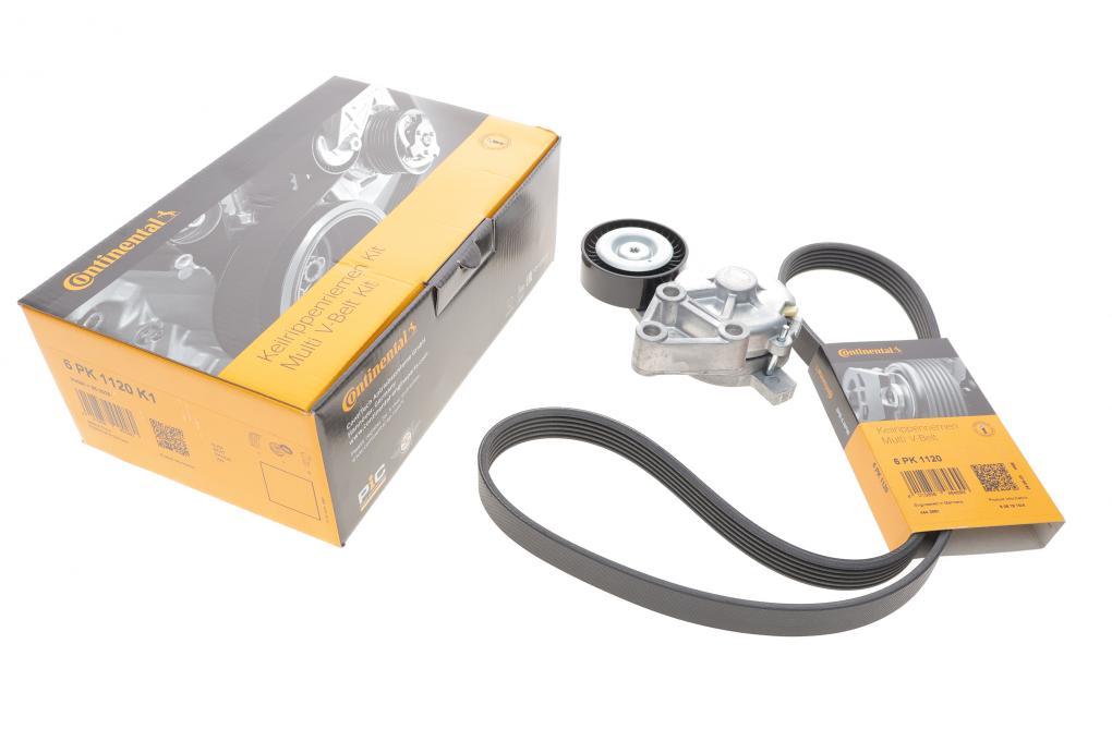 Комплект ременя генератора VW T5 1.9 TDI 03-09/Audi A3 1.9 TDI 00-03 (6PK1120) CONTINENTAL 6PK1120K1 UA61