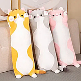 М'яка іграшка Кіт батон, котик Довгий 130 см Подушка Обіймашка (для вагітних) (Пісочний, Сірий, Рожевий), фото 6