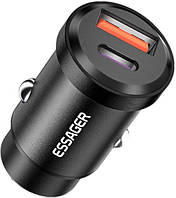 Автомобильное зарядное устройство в прикуриватель Essager Gyroscope Mini Charger 30W Black (ECCAC-TL01)