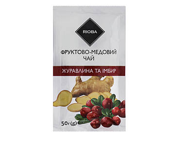 Чай Rioba Журавлина та імбир фруктово-медовий 50г 12шт упаковка