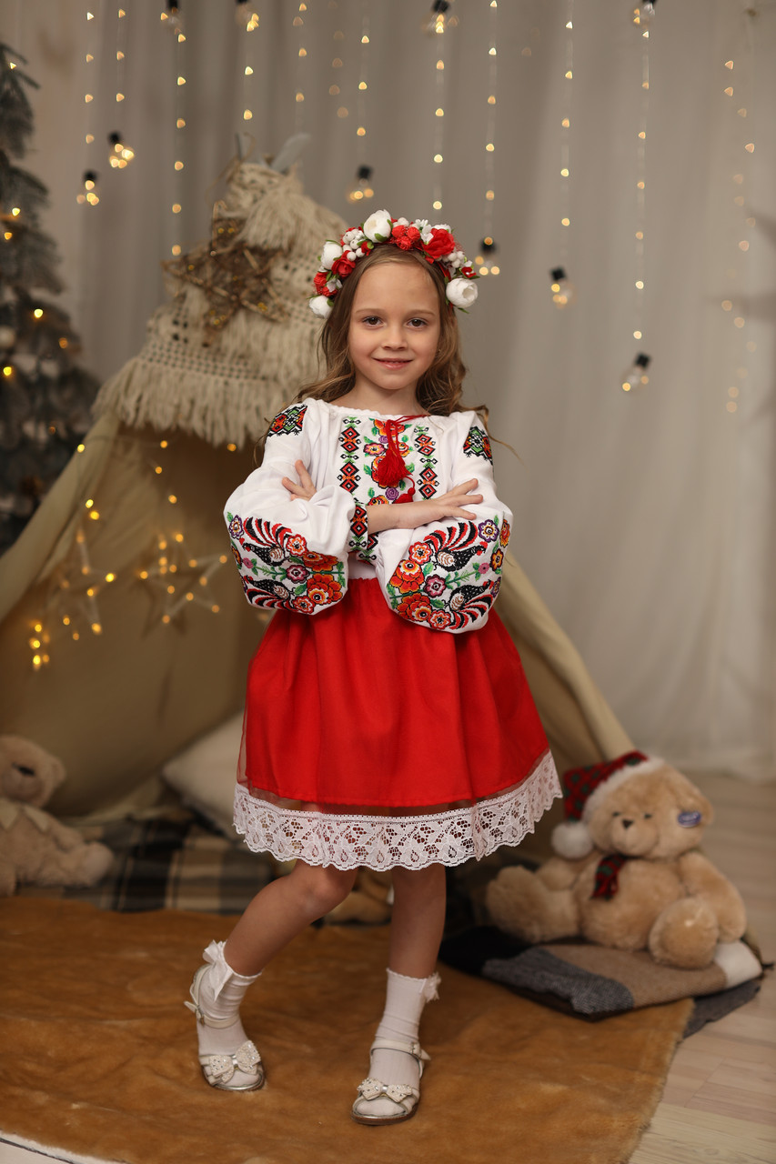 Вишиванка для дівчинки Живопис кольорова, фото 1