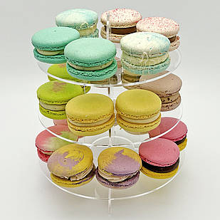 Підставки для солодощів, гірка для макарун на 3 полиці, стелаж з акрилу