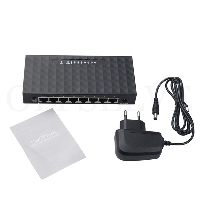 8-портів 10/100 Мбіт/с Ethernet комутатор мережевий KuWFi. 8port 10/100 Mbit/s Ethernet Hub