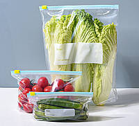 Вакуумні пакети для зберігання харчових продуктів 15 шт, пакети для їжі із застібкою Zip