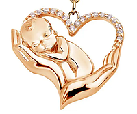 Медицинский брелок на ключи золотистый металл сердце ребенок младенец гинеколог акушер мама