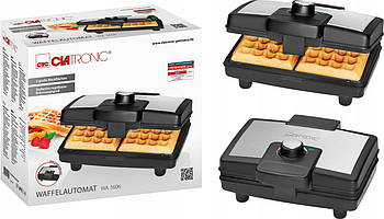 Вафельниця Clatronic WA 3606 — 800 Вт, 2 великі підковні вафлі, нержавіюча сталь