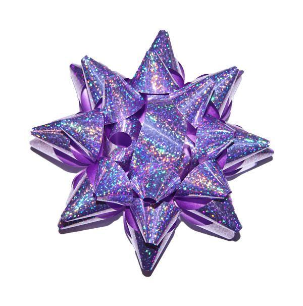 Бант на коробку-сюрприз для прикраси подарунка Лазер Лавандовий, 25 см