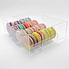 Бокс для макарун з полицею на 4 комірки, кондитерська вітрина прозора для тістечок, фото 2