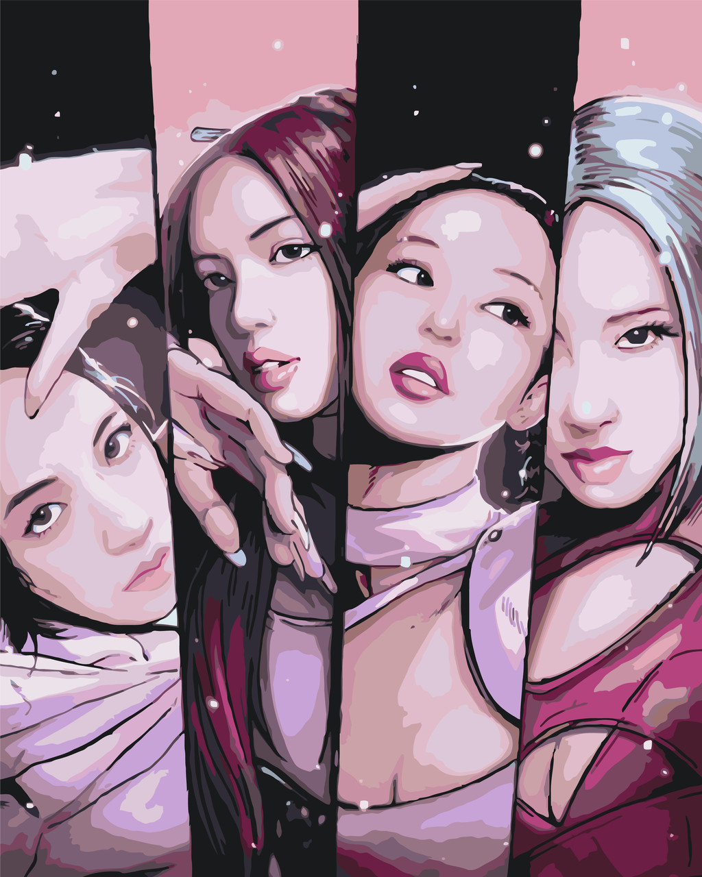 Картина за номерами Люди Blackpink. Зірки 40*50 см Оригамі LW 30290, фото 1