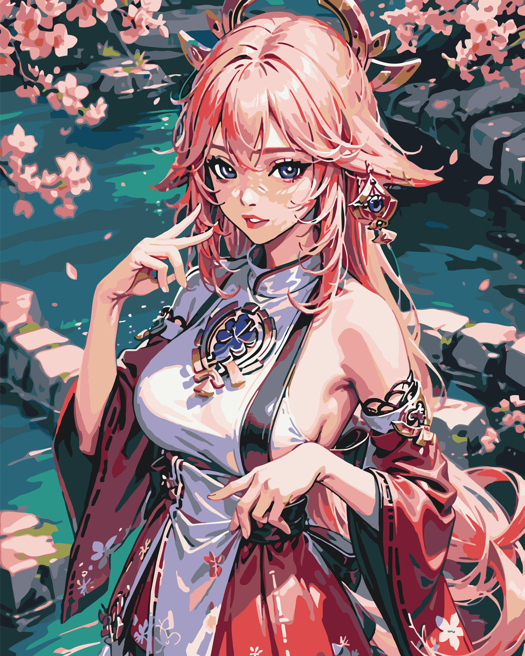 Картина за номерами Аніме Геншин Імпакт Яе Міко 40*50 см Оригамі LW 30650, фото 1