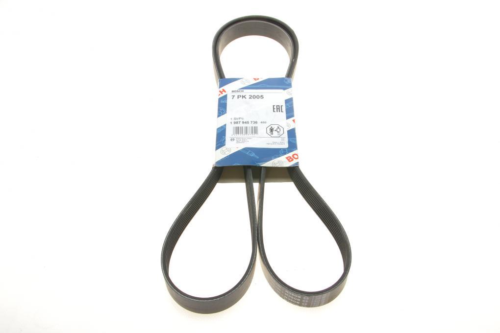 Ремінь генератора MB E-class (W212)/S-class (W221) 09- (OM642) (7PK2005) BOSCH 1 987 945 736 UA62