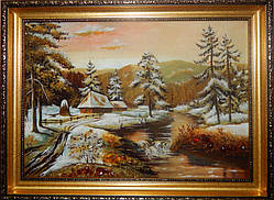 Картина з бурштину Зима