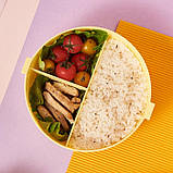 Круглий ланч бокс із приладами Donut 1000 мл, жовтий, фото 3