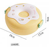 Круглий ланч бокс із приладами Donut 1000 мл, жовтий, фото 8