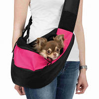 Сумка переноска слинг на плечо для собак до 5кг Trixie,розовый/чёрный, для небольших размеров животных pups