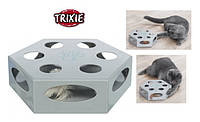 Развивающая игрушка-автомат Trixie Turning Feather для кота(пластик/перья)ø 22см, синий