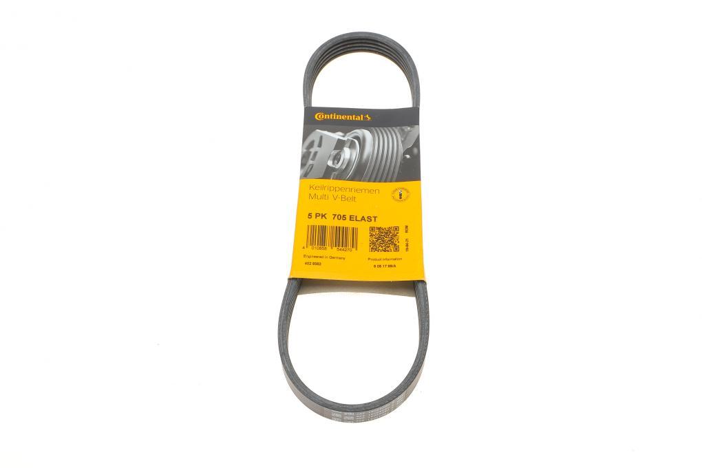 Ремінь генератора Ford C-Max/ Focus/ Volvo S40 1.8-2.0 06-12 CONTINENTAL 5PK705 ELAST UA62