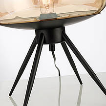 Лампа настільна зі скляним плафоном у янтарному відтінку під лампу Е27 на 3 ніжках Sirius WH-MBT-17 AMBER, фото 3
