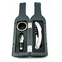 Подарунковий набір для вина 23х6х6 см Пляшка 3в1, набір сомельє, фото 3