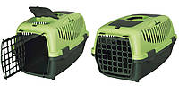 Переноска для собак и котов Capri до 8кг зелёный, Пластиковая клетка с дверью для животных Trixie