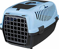 Переноска для собак и котов Capri до 8кг синяя, Пластиковая клетка с дверью для животных Trixie