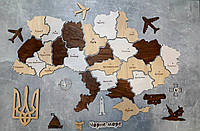 Дерев'яна багатошарова карта України 97 на 66