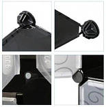 Шафа для одягу Шафка пластмасова 3 секції Чорний, фото 3