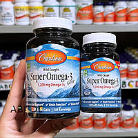 Carlson, Wild Caught Super Omega-3, омега з морської риби, 1200 мг, 100+30 капсул. Риб'ячий жир