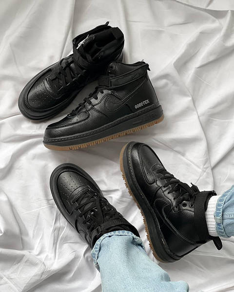 Nike Air Force 1 GORE TEX Black Gum Winter Fur 13925 Marvinshop