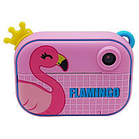 Дитячий ігровий фотоапарат із принтером Bambi Flamingo 2 камери (основна і фронтальна), World-of-Toys