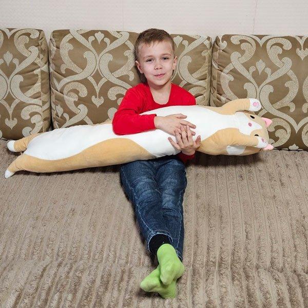 【Кіт Батон】110 см м'яка подушка іграшка обіймашка Коричневий