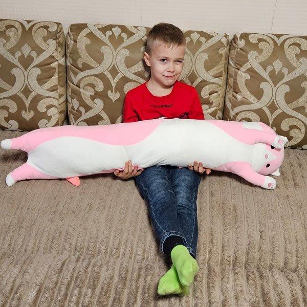 【Кіт Батон】110 см м'яка подушка іграшка обіймашка Рожевий