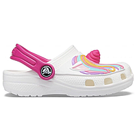 Crocs Classic I AM Unicorn White оригинальные, Кроксы детские классик белые с единорогом оригинал + коробка