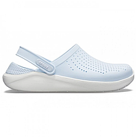 Crocs LiteRide Clog Mineral Blue White, Кроксы лайтрайд голубые женские унисекс оригинал + коробка