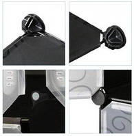 Шкаф из пластика для одежды Пластиковый шкаф органайзер для дачи 3 секции Черный