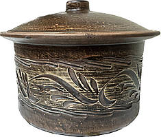 Каструля для запікання з червоної глини V 2 л Ангоб