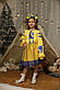 Вишиванка для дівчинки Панська жовто-синя, фото 8