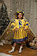 Вишиванка для дівчинки Панська жовто-синя, фото 4