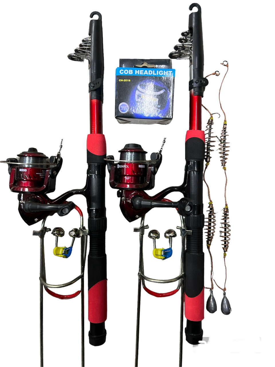 Набір Спінінг "Старт" телескоп у зборі 2 шт +котушка + Подарунок!9 в 1, фото 1