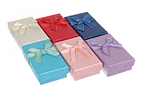 Коробочки для бижутерии 8*5*2,5см цветные с бантиком (упаковка 24 шт)