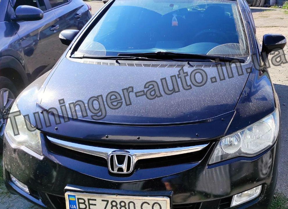 Дефлектор капота (мухобійка) Honda Civic 4D 2006-2012 (Cappafe)