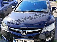 Дефлектор капота (мухобойка) Honda Civic 4D 2006-2012 (Cappafe)