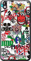 Чехол на HTC Desire 816 Many different logos "4022u-169-70447"