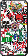 Чехол на HTC Desire 820 Many different logos "4022u-133-70447"