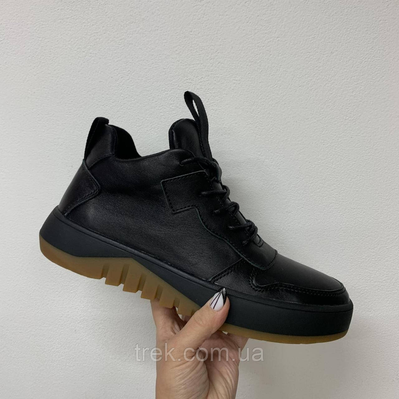 Кросівки зимові чоловічі шкіряні чорні /10514/-40р, фото 1