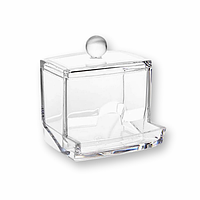 Контейнер пластиковый квадратный для хранения ватных палочек, 9 х 9.5 х 8 см, прозрачный