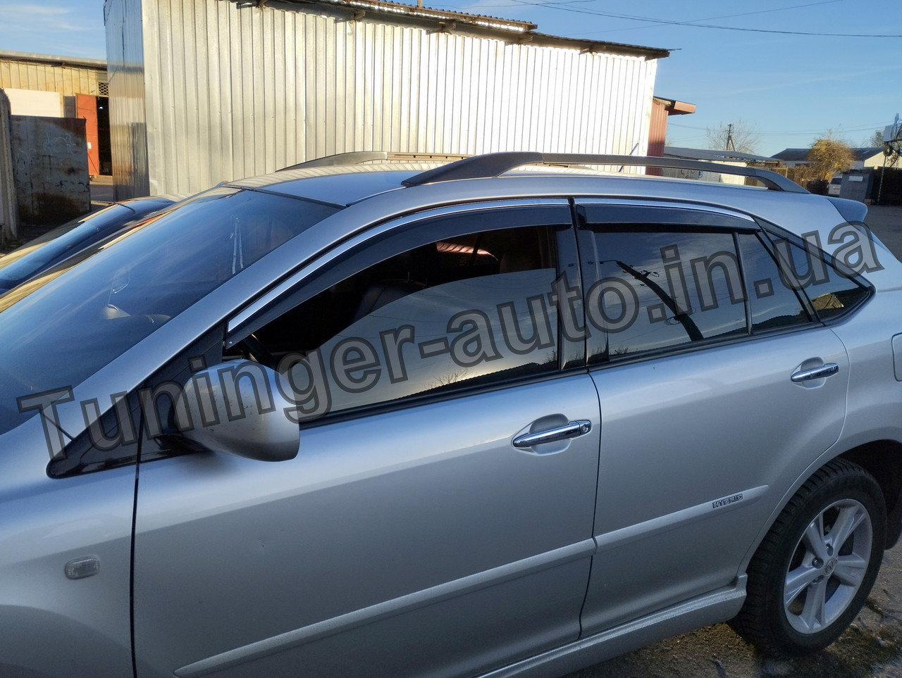 Дефлектори вікон із хром молдингом (вітровики) Lexus RX 2004-2009 (Uncle)