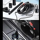 Автомобільний портативний пилосос GRIKEY А4 з ліхтариком 2 насадками, 8кПа, 130W, Чорний (GK566), фото 4