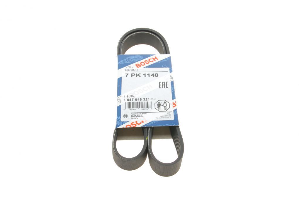 Ремінь генератора Renault Master/Opel Movano 2.5 dCi 03- (-AC) (7PK1148) BOSCH 1 987 948 321 UA62