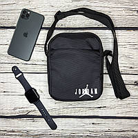 Барсетка Jordan черного цвета / Мужская спортивная сумка через плечо Джордан / Сумка Jordan